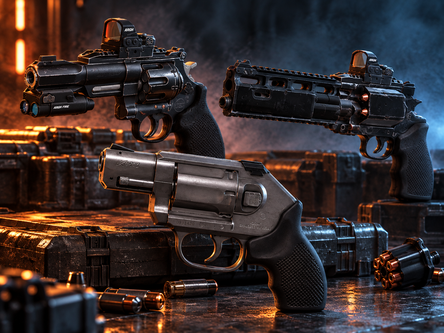 Kimber K6s, RSh-12 and S&W .44 revolvers